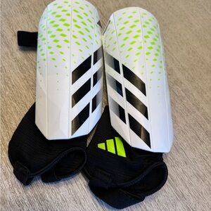 NWOT Adidas White and Black Shin Guards